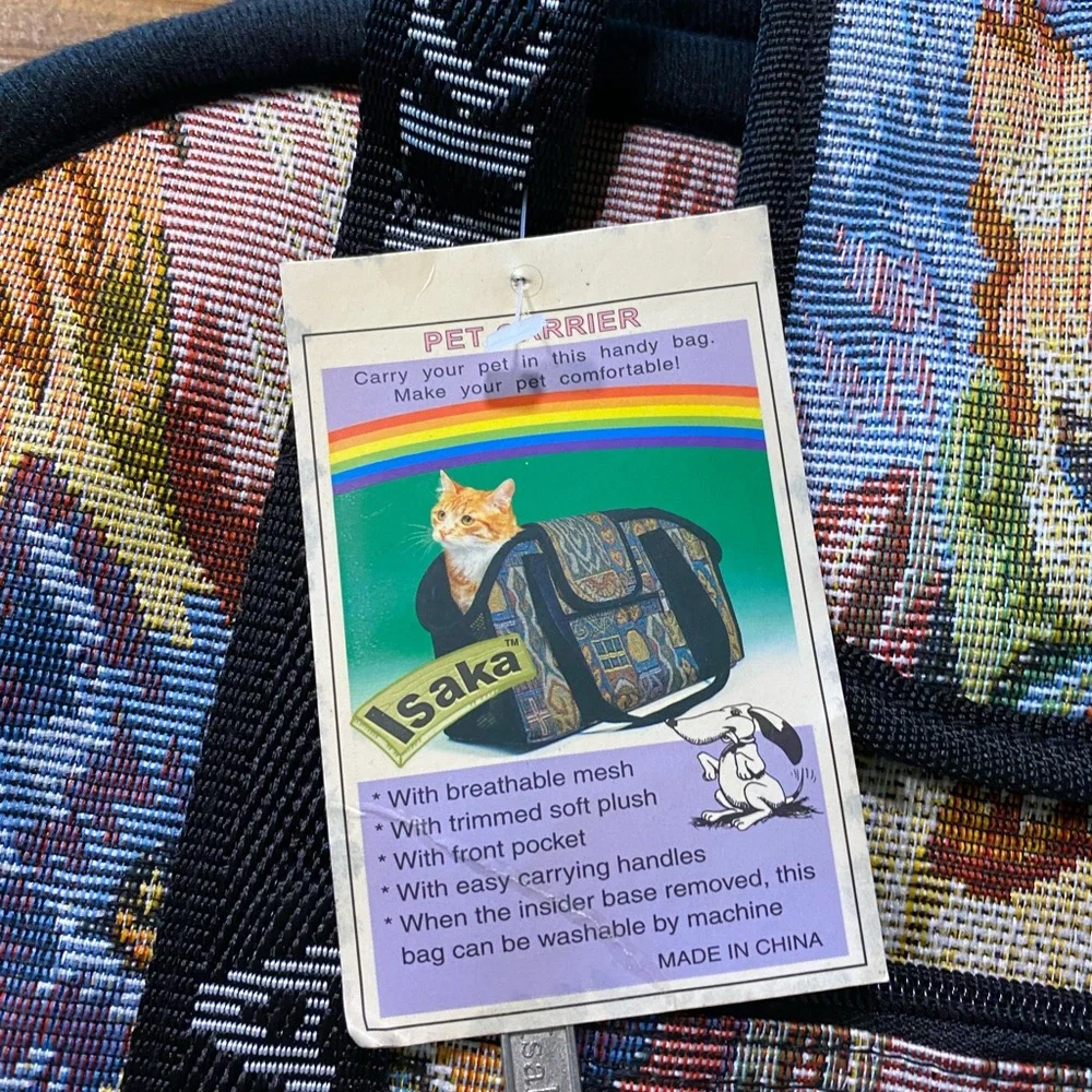 Isaka Tapestry Patterned Pet Cat Carrier Bag -